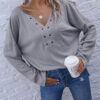 Fashion Casual Solid V Neck Tops