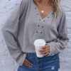 Fashion Casual Solid V Neck Tops