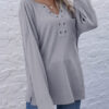 Fashion Casual Solid V Neck Tops