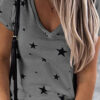 Fashion Casual Print V Neck Tops