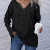 Fashion Casual Solid V Neck Tops