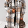 Fashion Street Plaid Split Joint Turndown Collar Outerwear