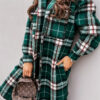 Fashion Street Plaid Split Joint Turndown Collar Outerwear