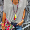 Fashion Casual Solid V Neck Tops