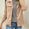 Fashion Street Solid Turndown Collar Outerwear