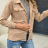 Fashion Street Solid Turndown Collar Outerwear