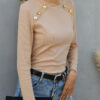 Fashion Street Solid Turtleneck Tops