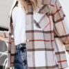 Fashion Street Plaid Split Joint Turndown Collar Tops