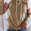 Fashion Casual Solid Split Joint Hooded Collar Tops