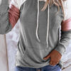 Fashion Casual Solid Split Joint Hooded Collar Tops