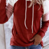 Fashion Casual Solid Split Joint Hooded Collar Tops