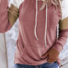 Fashion Casual Solid Split Joint Hooded Collar Tops