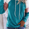 Fashion Casual Solid Split Joint Hooded Collar Tops