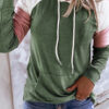 Fashion Casual Solid Split Joint Hooded Collar Tops