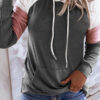 Fashion Casual Solid Split Joint Hooded Collar Tops