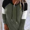 Fashion Casual Solid Split Joint Hooded Collar Tops