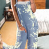 Fashion Casual Tie Dye Spaghetti Strap Loose Jumpsuits