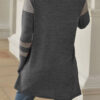 Fashion Street Solid Split Joint O Neck Tops