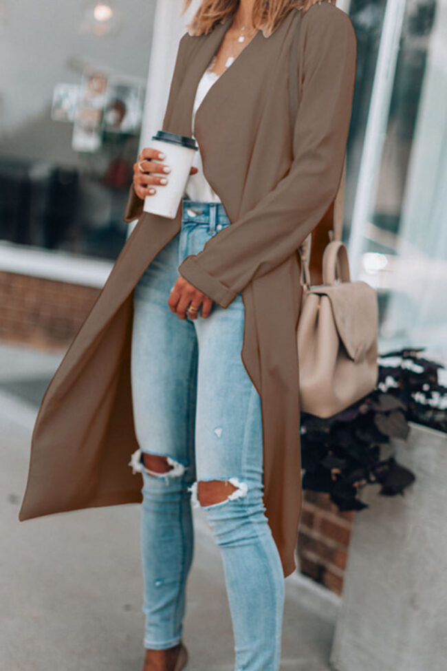 Fashion Casual Solid Outerwear