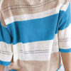 Fashion Casual Striped Split Joint V Neck Tops