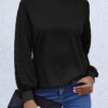 Fashion Elegant Solid Split Joint O Neck Tops