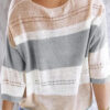 Fashion Casual Striped Split Joint V Neck Tops