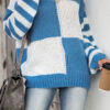 Fashion Plaid Split Joint O Neck Tops