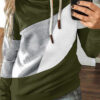 Fashion Street Patchwork Hooded Collar Tops