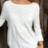 Fashion Sexy Solid Split Joint O Neck Tops