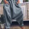 Fashion Street Solid Loose Mid Waist Harlan Bottoms