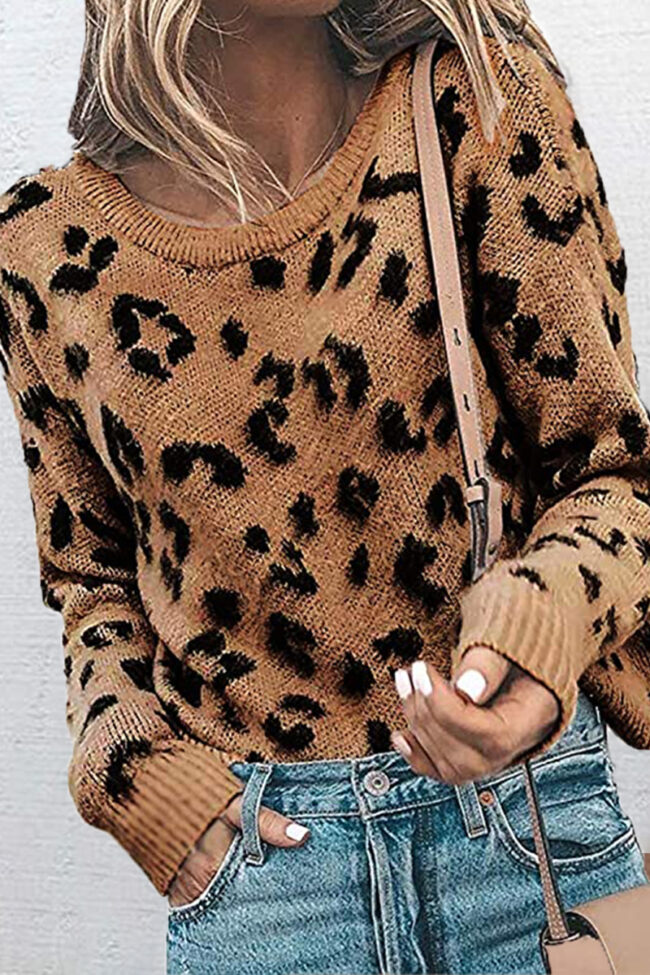 Fashion Casual Print O Neck Tops