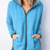 Fashion Casual Solid Hooded Collar Tops