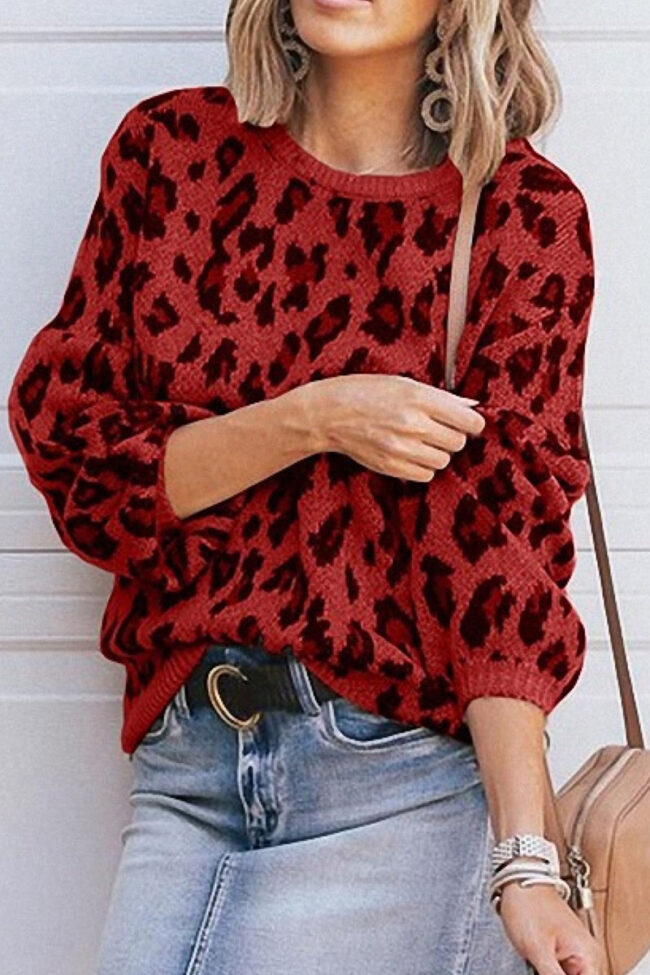 Fashion Street Leopard O Neck Tops