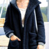 Fashion Street Solid Split Joint Hooded Collar Outerwear