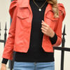 Fashion Street Solid Turndown Collar Outerwear