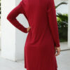 Fashion Casual Solid V Neck Long Sleeve Dress Dresses