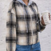 Fashion Casual Plaid Split Joint Hooded Collar Outerwear