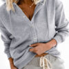 Fashion Casual Solid Split Joint Hooded Collar Tops