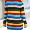 Fashion Street Striped Print Split Joint V Neck Outerwear