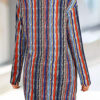 Fashion Street Striped Print Split Joint V Neck Outerwear