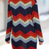 Fashion Street Striped Print Split Joint V Neck Outerwear