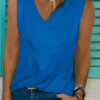 Fashion Solid V Neck Tops