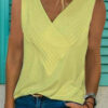 Fashion Solid V Neck Tops