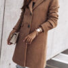 Fashion Street Solid Split Joint Turn-back Collar Outerwear