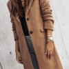 Fashion Street Solid Split Joint Turn-back Collar Outerwear