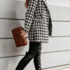 Fashion Street Plaid Turn-back Collar Outerwear