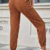 Fashion Street Solid Pants Straight Bottoms