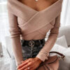 Fashion Sexy Solid V Neck Tops