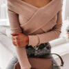 Fashion Sexy Solid V Neck Tops