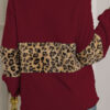 Fashion Street Leopard Split Joint Mandarin Collar Tops